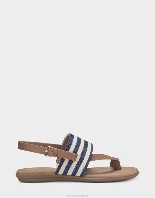 nei Aerosoles kvinner flat sandal dk blå stripe0J4B465