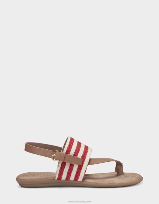 nei Aerosoles kvinner flat sandal rød stripe0J4B466