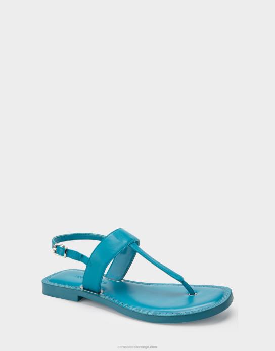 nei Aerosoles kvinner flat sandal blått skinn0J4B455