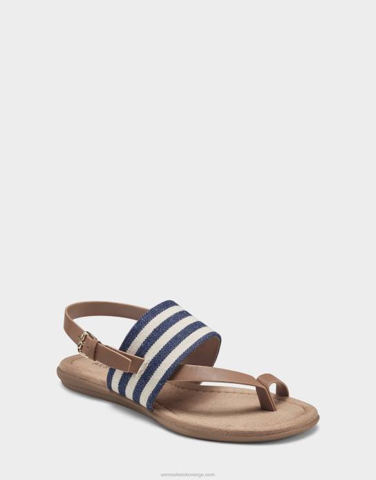 nei Aerosoles kvinner flat sandal dk blå stripe0J4B465