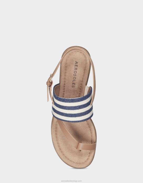 nei Aerosoles kvinner flat sandal dk blå stripe0J4B465