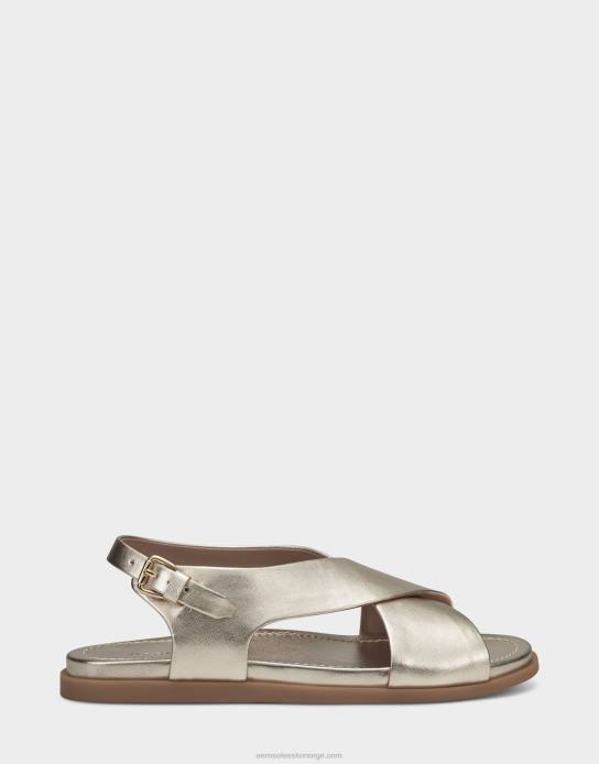 nei Aerosoles kvinner flat sandal i gull imitert skinn0J4B471