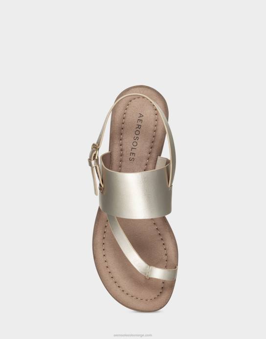 nei Aerosoles kvinner flat sandal mykt gull imitert skinn0J4B461