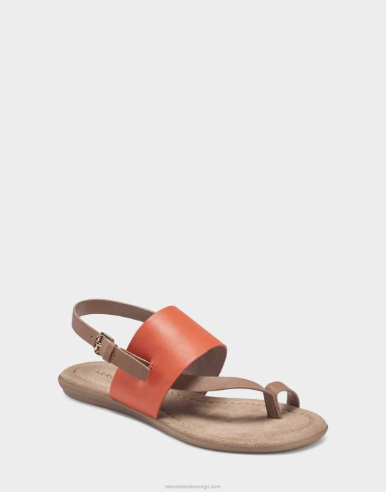 nei Aerosoles kvinner flat sandal oransje imitert skinn0J4B462