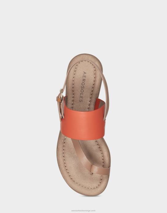 nei Aerosoles kvinner flat sandal oransje imitert skinn0J4B462