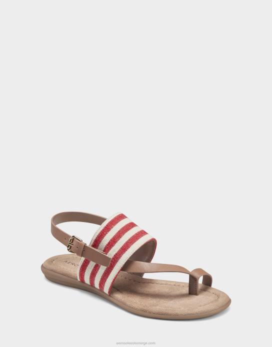 nei Aerosoles kvinner flat sandal rød stripe0J4B466