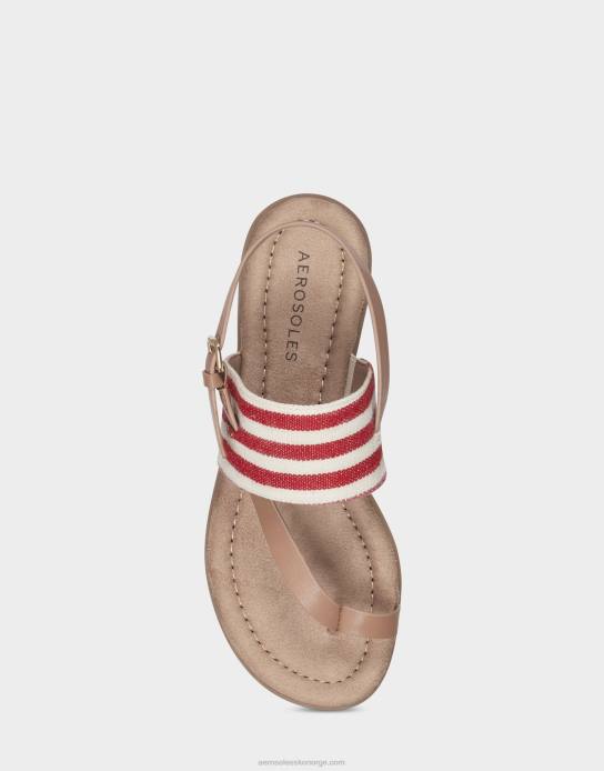 nei Aerosoles kvinner flat sandal rød stripe0J4B466