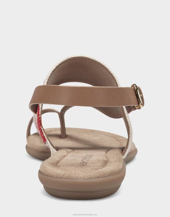 nei Aerosoles kvinner flat sandal rød stripe0J4B466