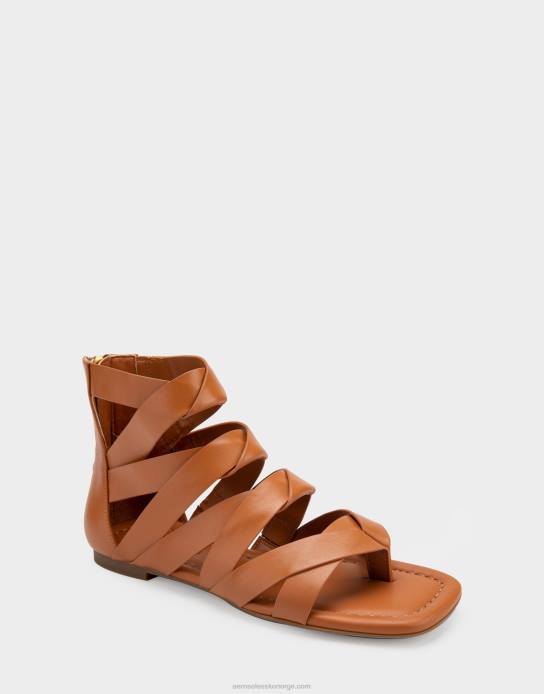 nei Aerosoles kvinner flat sandal solbrunt skinn0J4B410