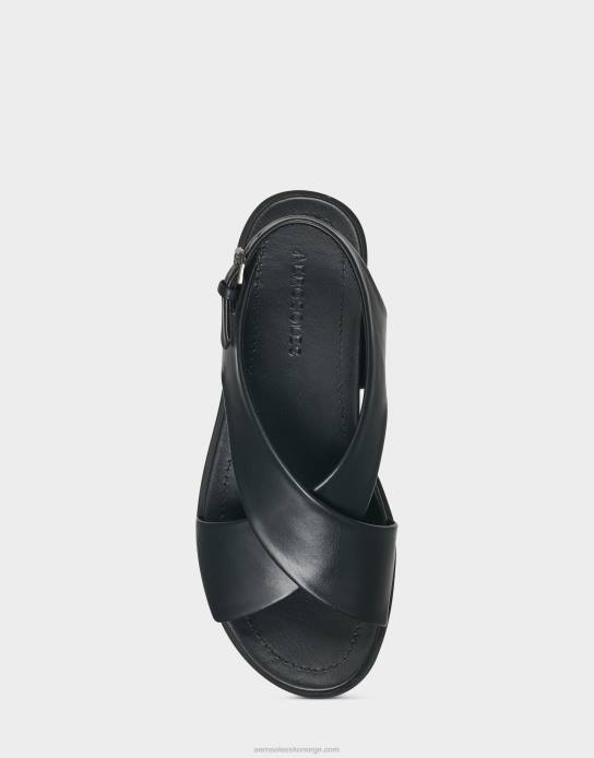 nei Aerosoles kvinner flat sandal svart imitert skinn0J4B474