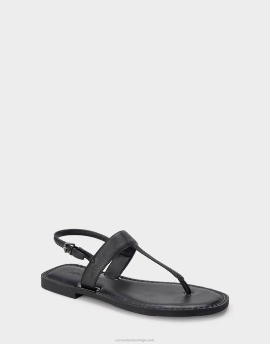 nei Aerosoles kvinner flat sandal svart skinn0J4B453