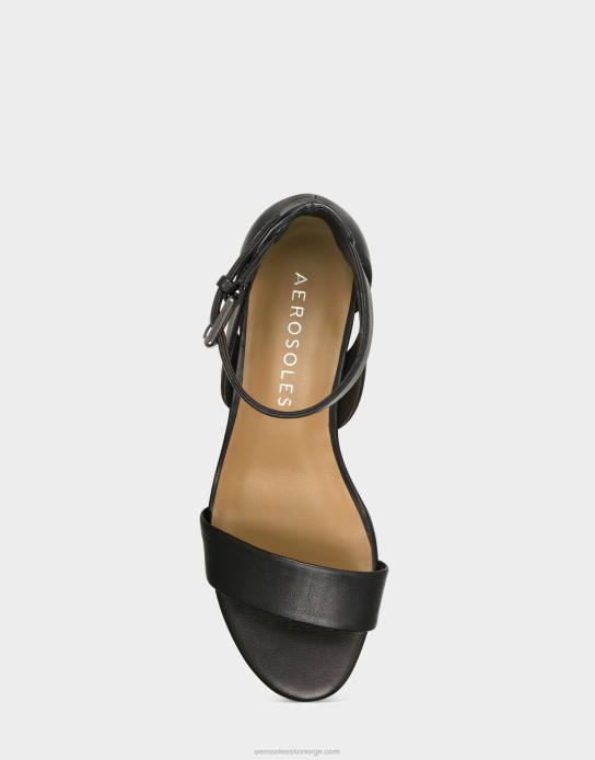 nei Aerosoles kvinner kile sandal svart skinn0J4B334