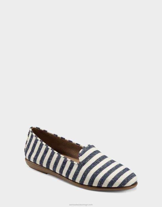 nei Aerosoles kvinner loafer mørk blå stripe stoff0J4B207