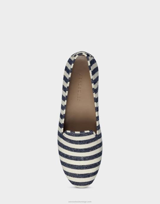 nei Aerosoles kvinner loafer mørk blå stripe stoff0J4B207