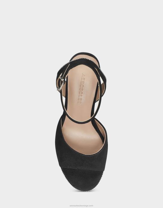 nei Aerosoles kvinner sandal svart semsket skinn0J4B370