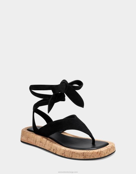 nei Aerosoles kvinner sandal svart semsket skinn0J4B477